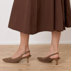 Paul Green Peeptoes & Slingpumps|6222-019 Braun