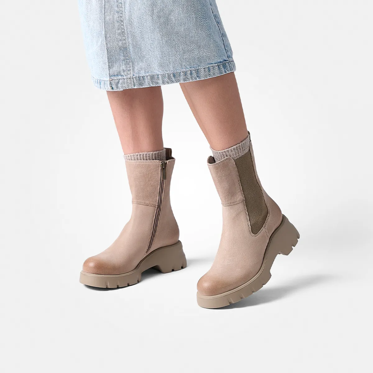Paul Green Stiefeletten|Chelsea-Boots 8104-078 Beige