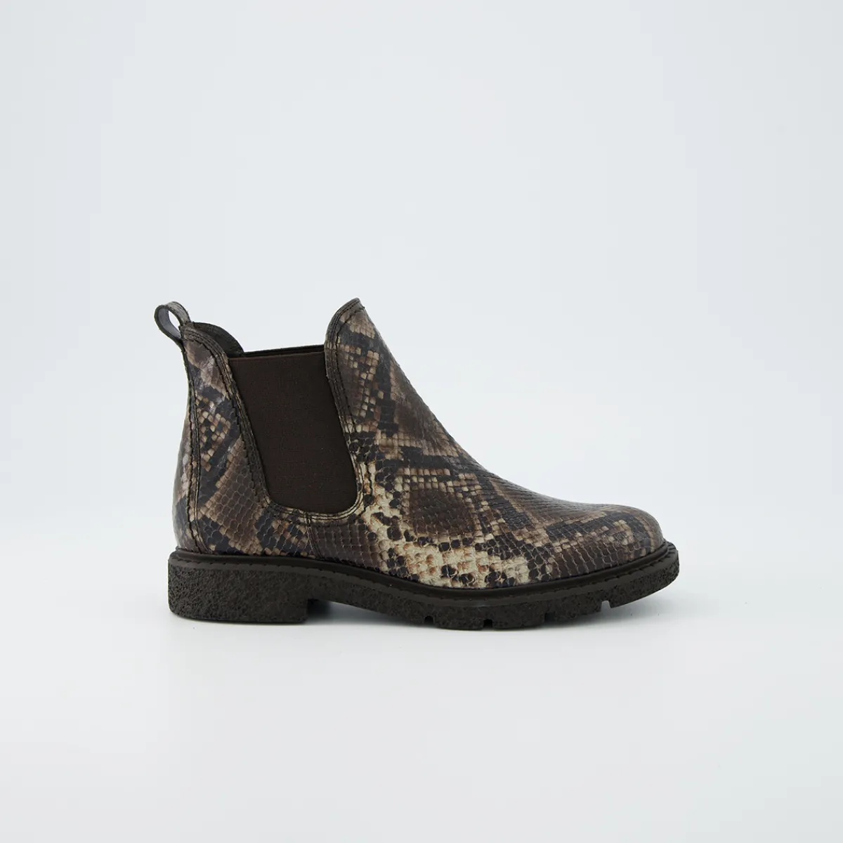 Paul Green Boots|Chelsea-Stiefelette 8258-048 Braun kombiniert / Reptiloptik