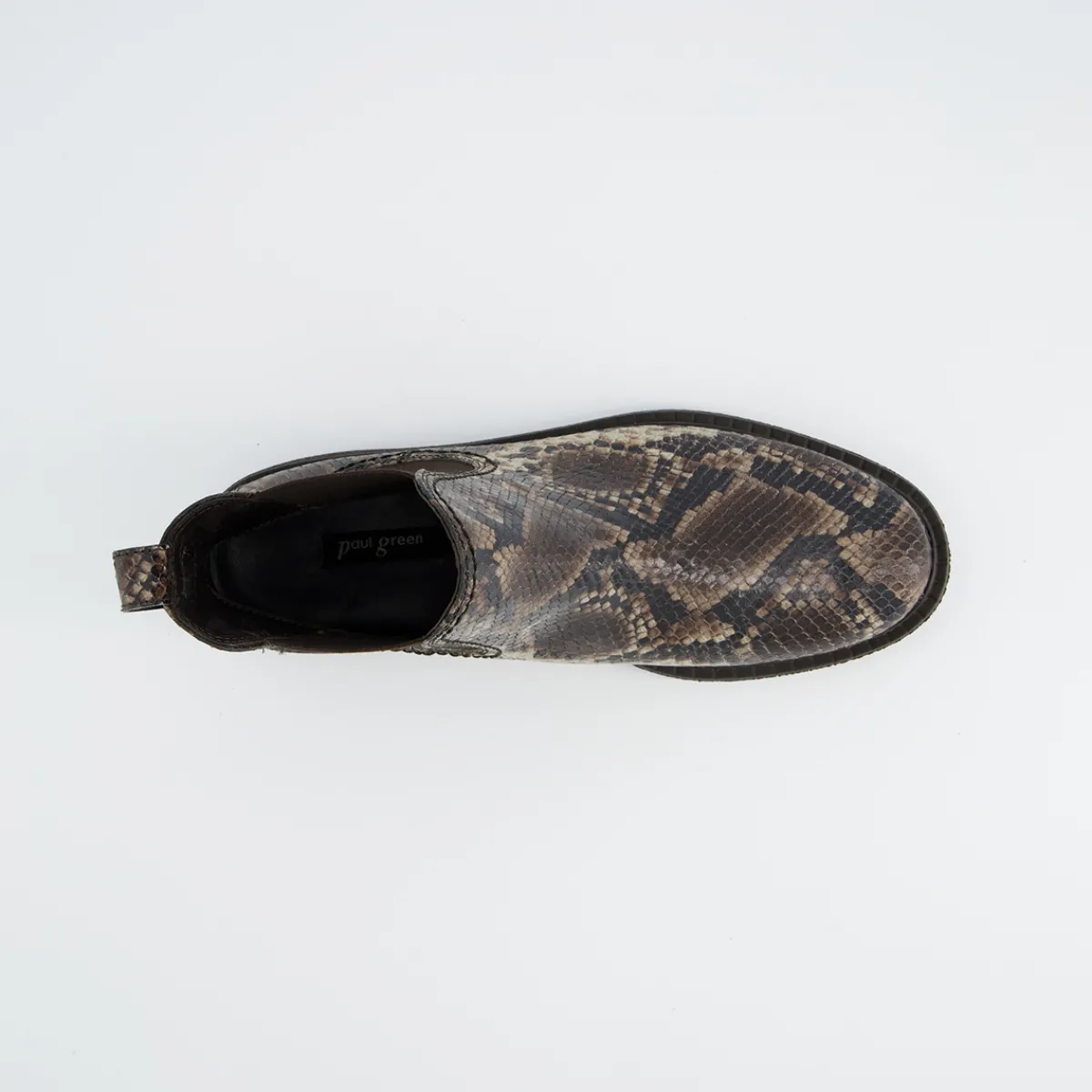 Paul Green Boots|Chelsea-Stiefelette 8258-048 Braun kombiniert / Reptiloptik