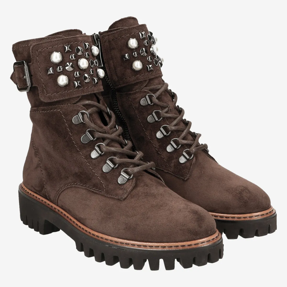 Paul Green Boots|Detailverliebte Schnürstiefelette 9494-003 Braun