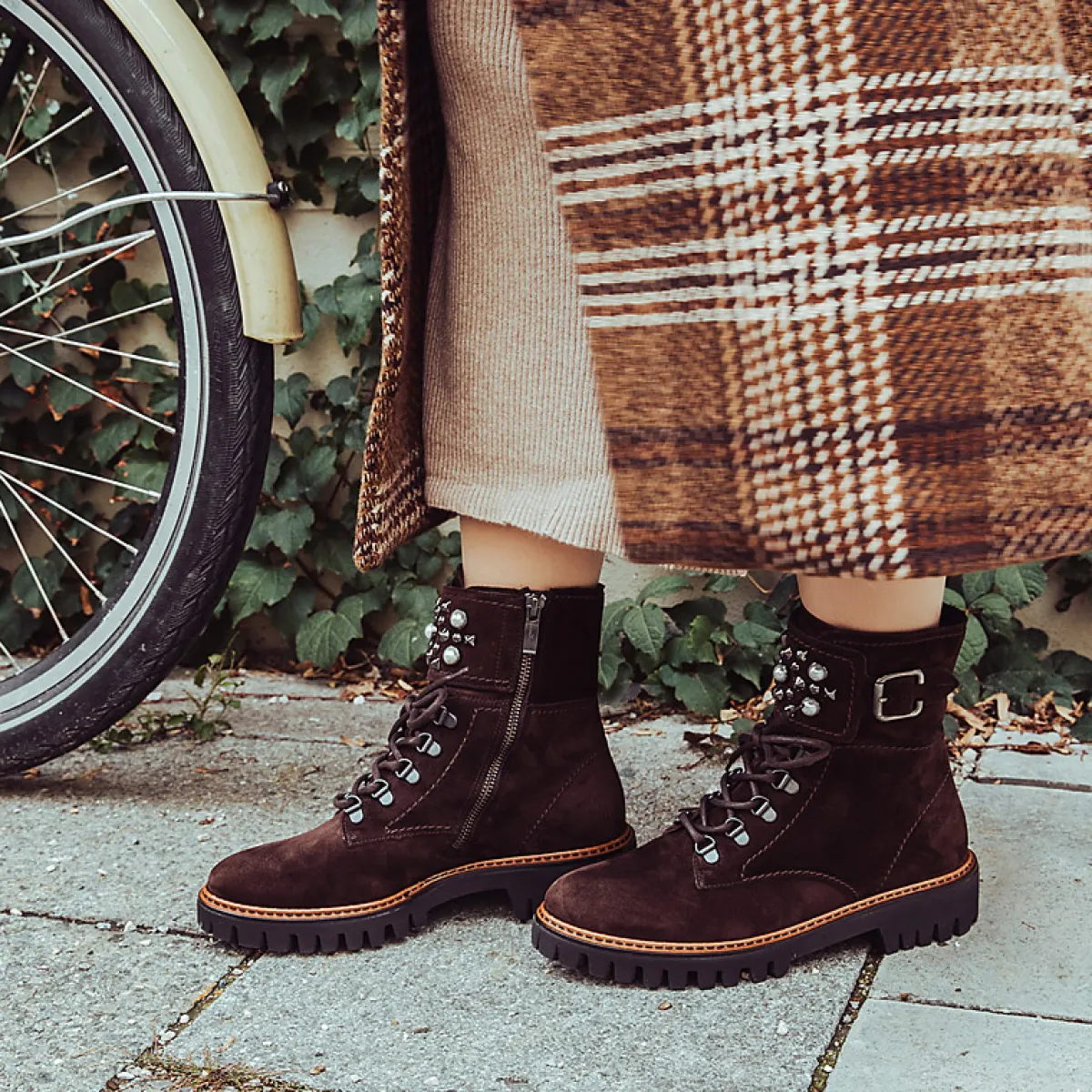 Paul Green Boots|Detailverliebte Schnürstiefelette 9494-003 Braun