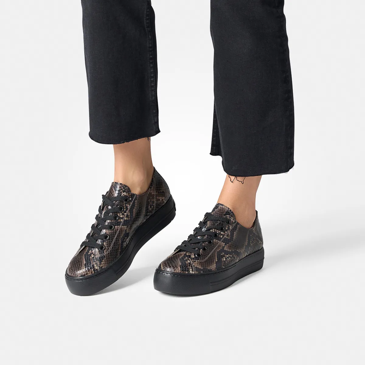 Paul Green Sneaker|Pauls 4790-818 Schwarz, kombiniert/Reptil