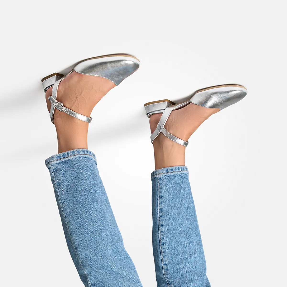 Paul Green Peeptoes & Slingpumps|Sandale 3843-017 Silber