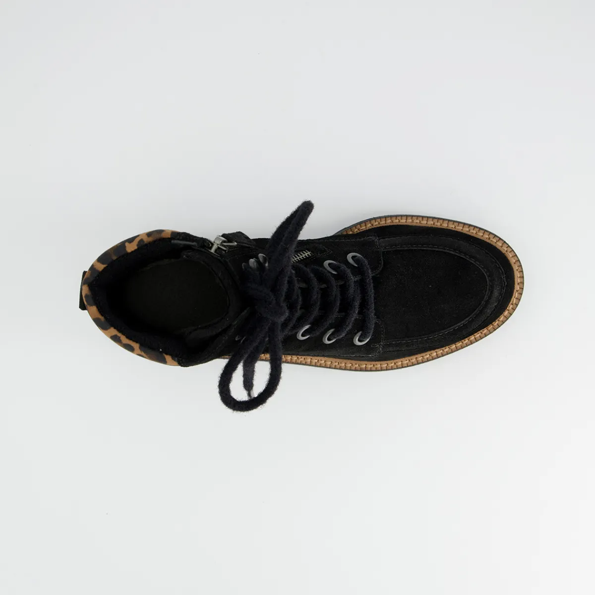Paul Green Boots|Schnürbootie 8246-018 Schwarz / Leo