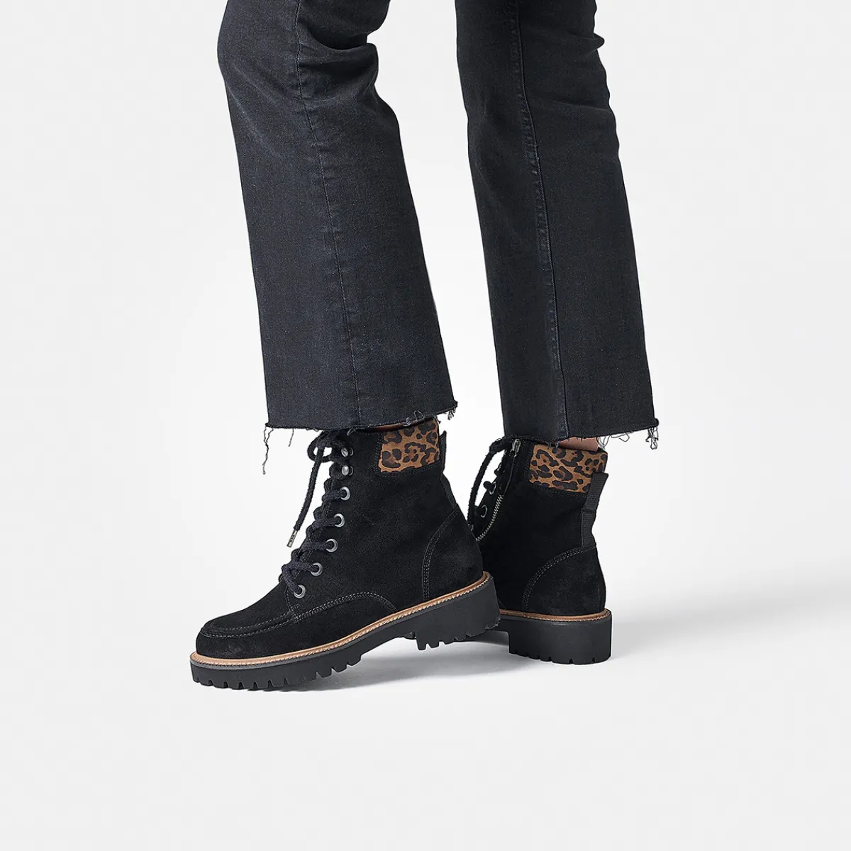 Paul Green Boots|Schnürbootie 8246-018 Schwarz / Leo