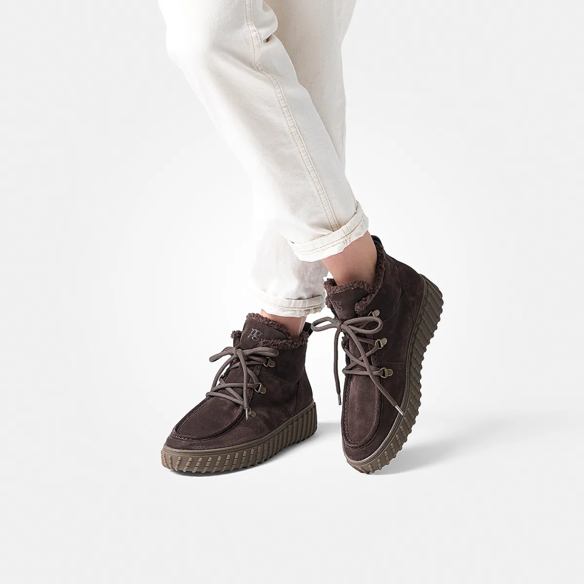Paul Green Warmfutter|Boots|Schnürbootie 5502-010 Braun, dunkel