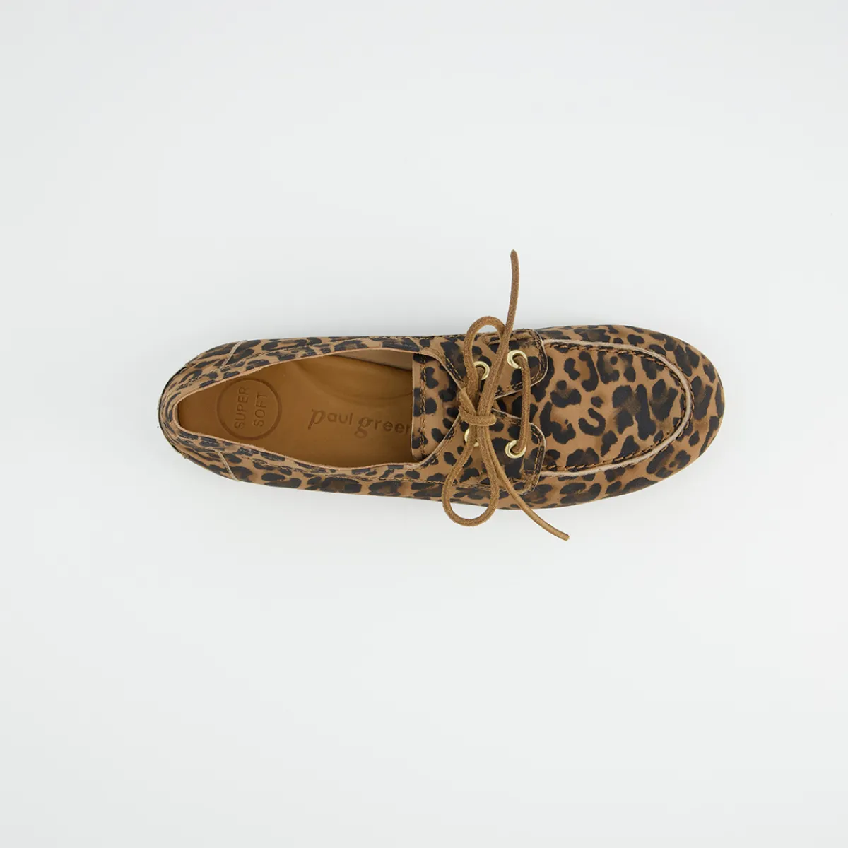 Paul Green Schnürschuhe|Schnürer 1136-048 Braun / Leo-Look