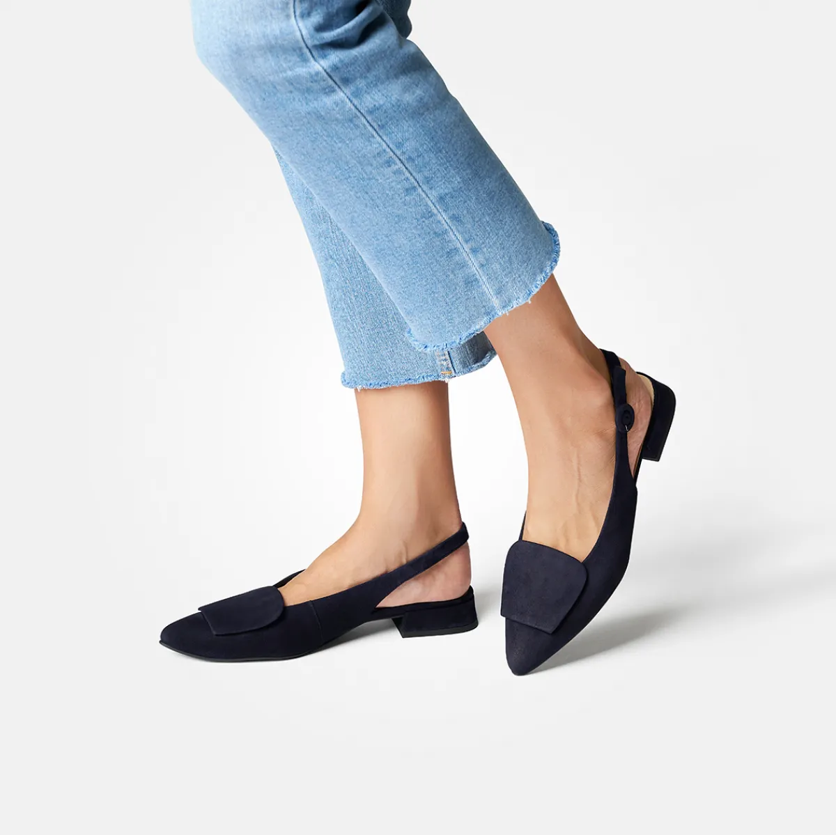 Paul Green Peeptoes & Slingpumps|Sling-Sandalette 6090-035 Blau