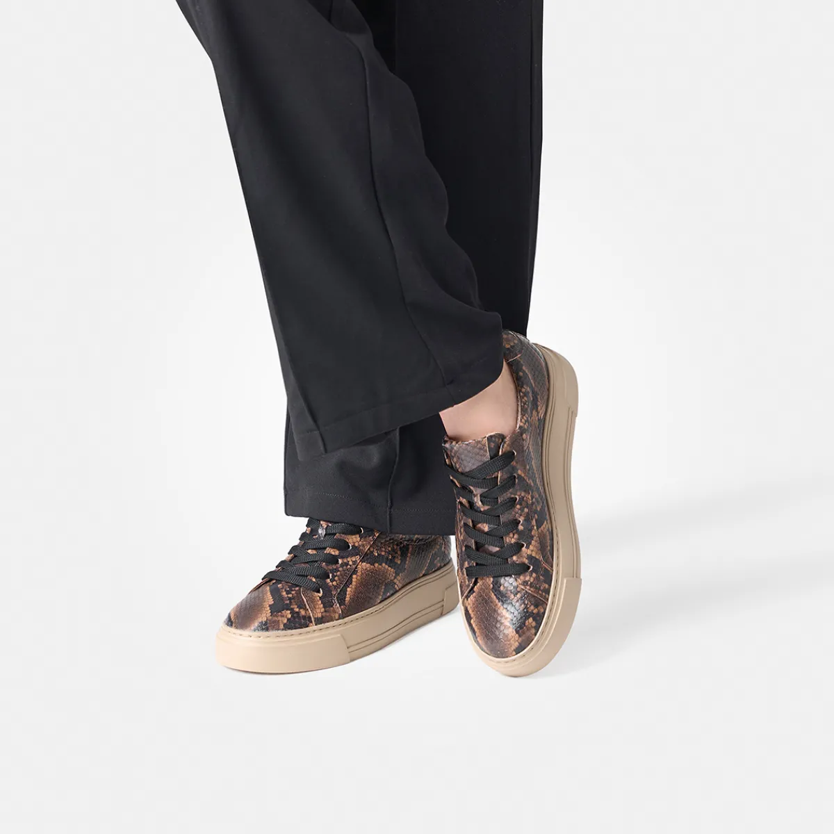 Paul Green Sneaker|Sneaker 5469-058 Braun kombiniert / Reptil