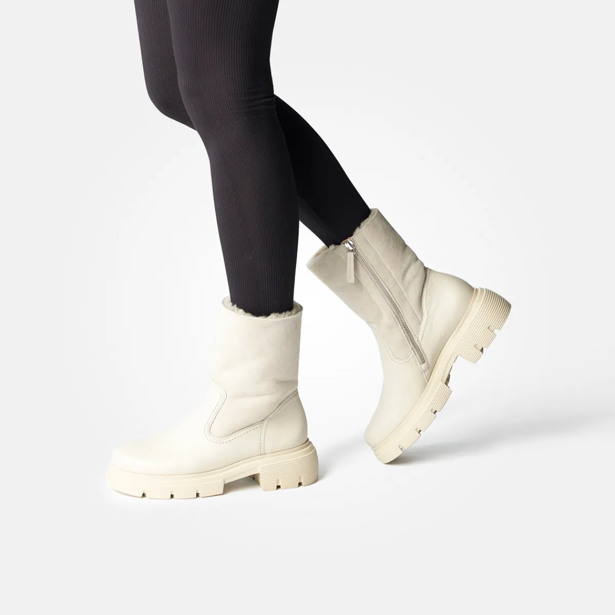 Paul Green Warmfutter|Stiefeletten|Stiefelette mit Lammfell 8064-004 Beige
